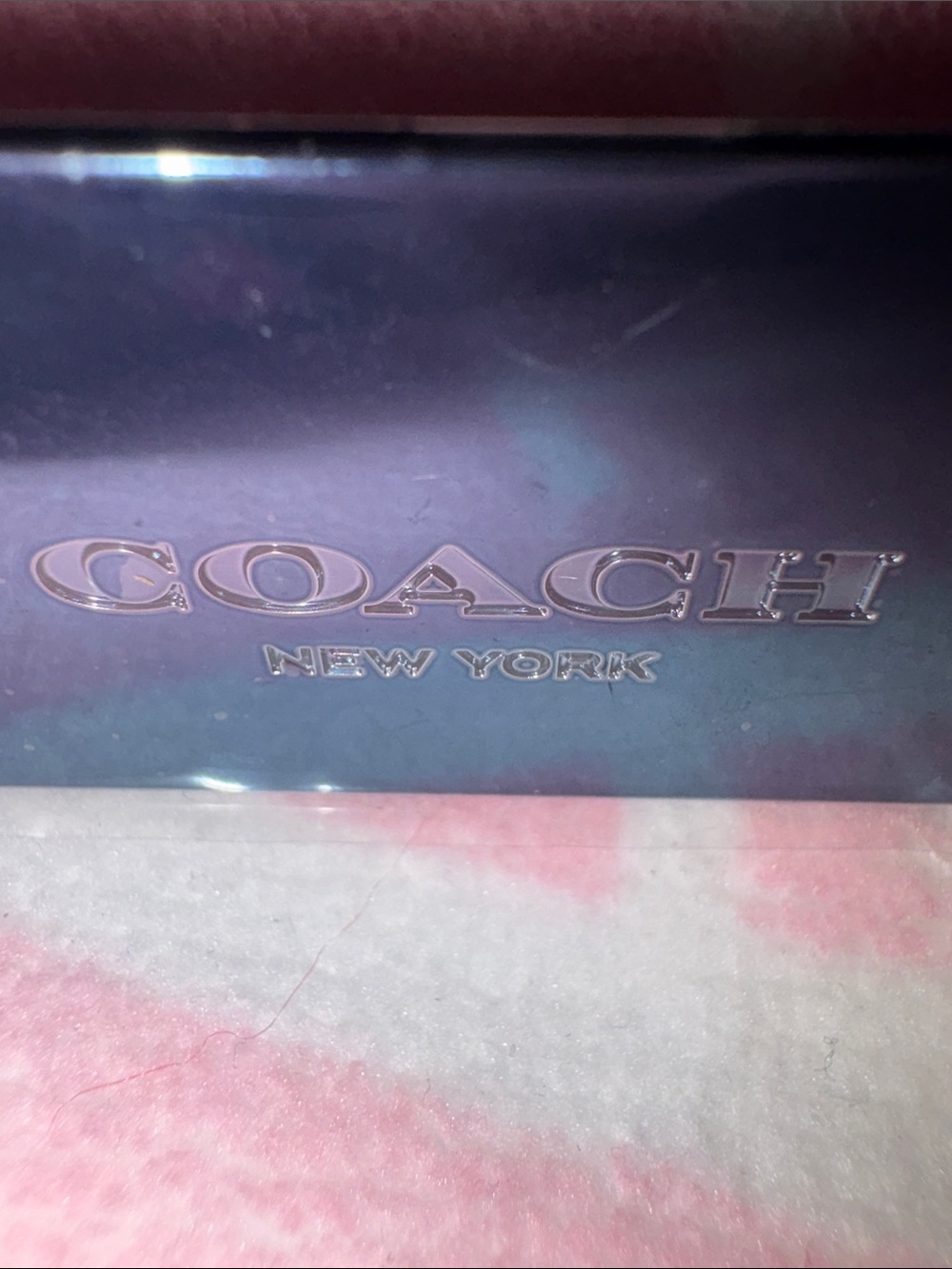 Coach Blue Metal Rectangular Keychain Tag with Clip - Picture 5 of 5
